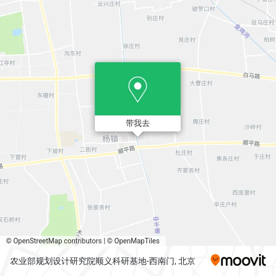 农业部规划设计研究院顺义科研基地-西南门地图