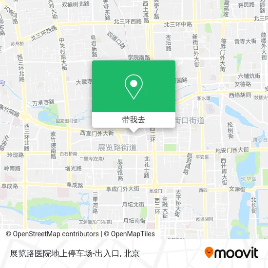 展览路医院地上停车场-出入口地图