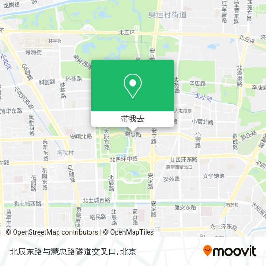 北辰东路与慧忠路隧道交叉口地图