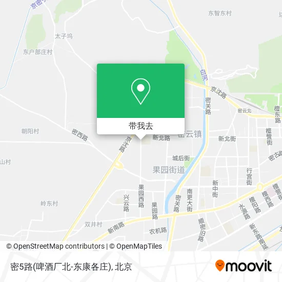 密5路(啤酒厂北-东康各庄)地图