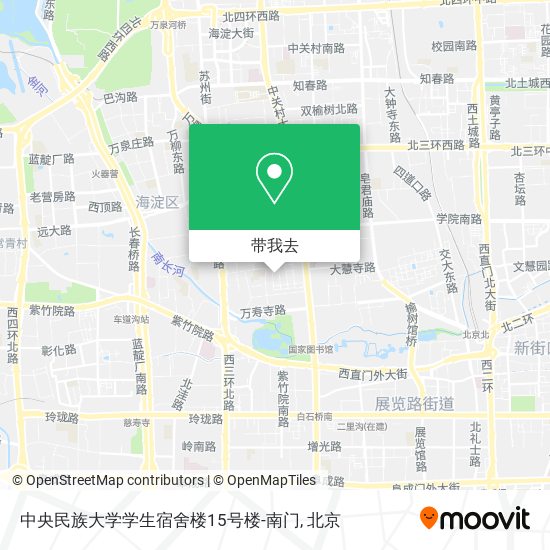 中央民族大学学生宿舍楼15号楼-南门地图