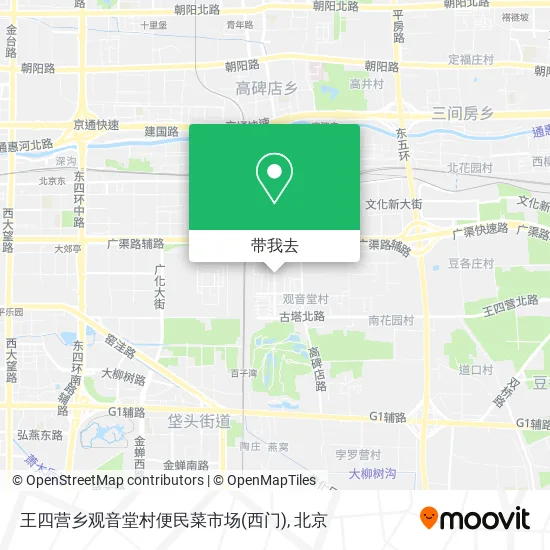 王四营乡观音堂村便民菜市场(西门)地图