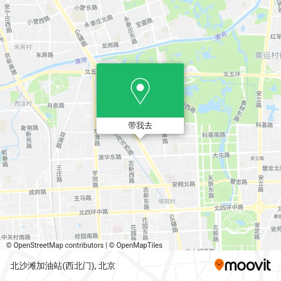 北沙滩加油站(西北门)地图