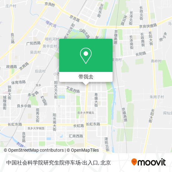 中国社会科学院研究生院停车场-出入口地图