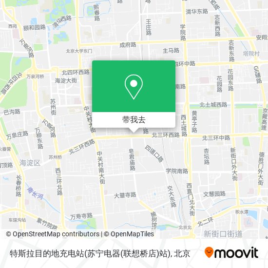 特斯拉目的地充电站(苏宁电器(联想桥店)站)地图