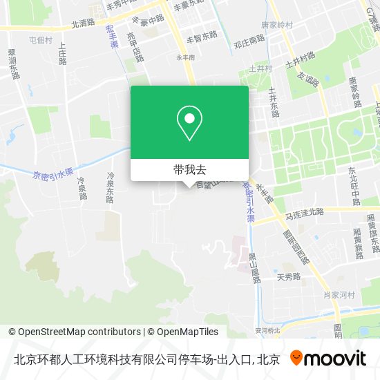 北京环都人工环境科技有限公司停车场-出入口地图