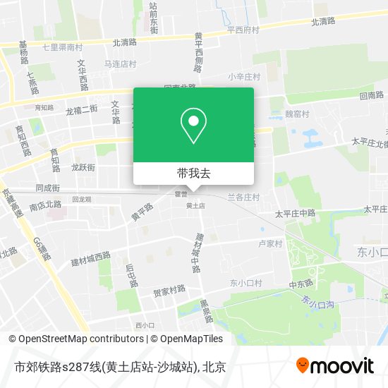 市郊铁路s287线(黄土店站-沙城站)地图