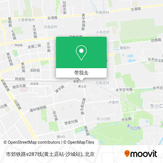 市郊铁路s287线(黄土店站-沙城站)地图