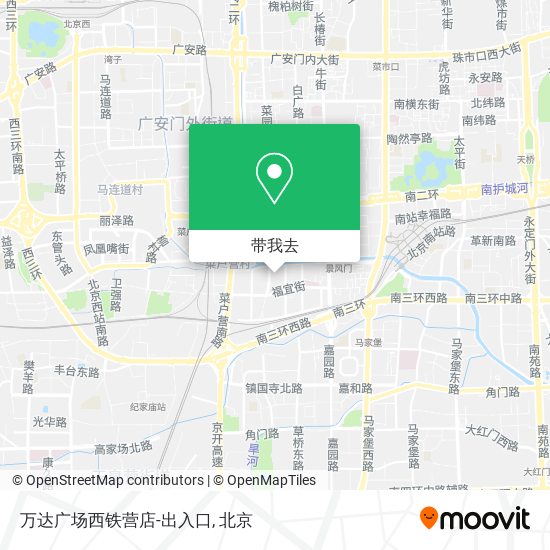 万达广场西铁营店-出入口地图