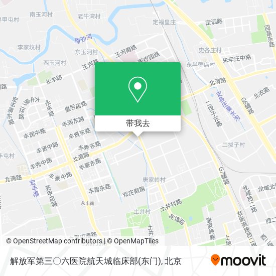 解放军第三〇六医院航天城临床部(东门)地图