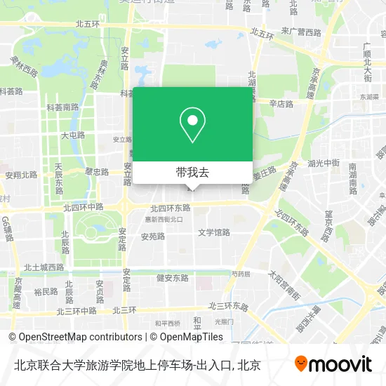 北京联合大学旅游学院地上停车场-出入口地图
