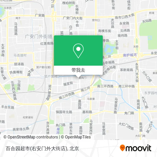 百合园超市(右安门外大街店)地图