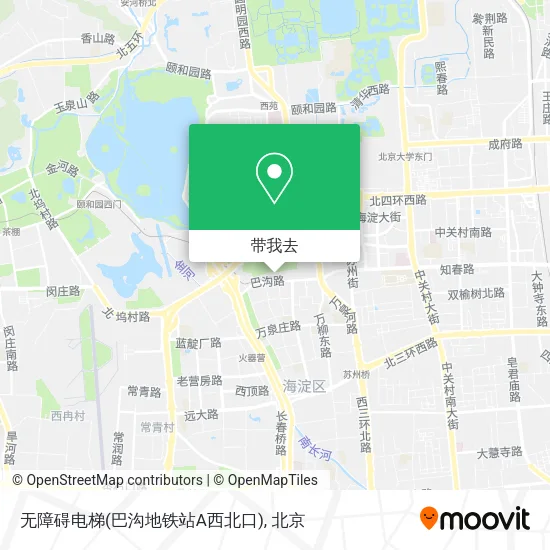 无障碍电梯(巴沟地铁站A西北口)地图