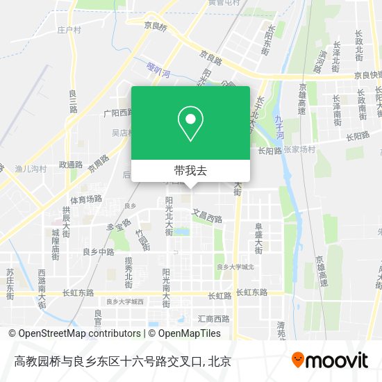 高教园桥与良乡东区十六号路交叉口地图