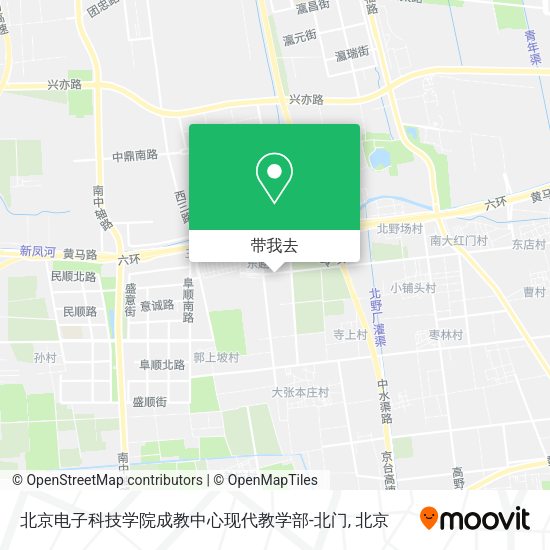 北京电子科技学院成教中心现代教学部-北门地图