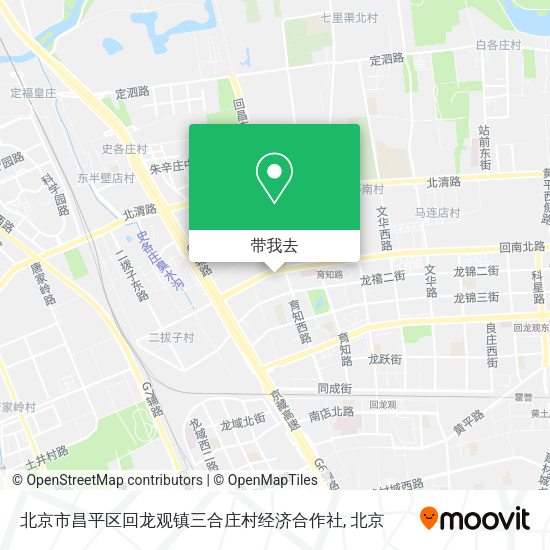 北京市昌平区回龙观镇三合庄村经济合作社地图
