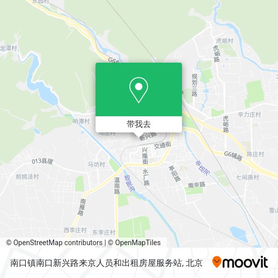 南口镇南口新兴路来京人员和出租房屋服务站地图