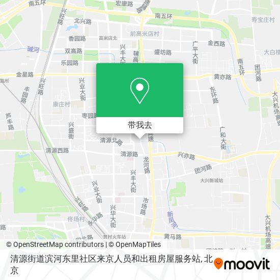 清源街道滨河东里社区来京人员和出租房屋服务站地图