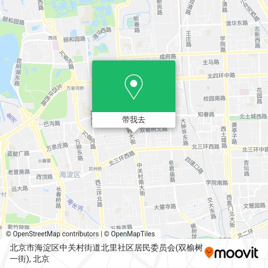 北京市海淀区中关村街道北里社区居民委员会(双榆树一街)地图
