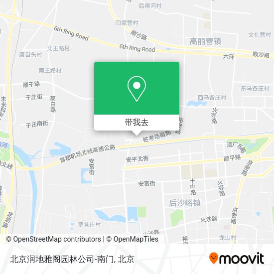 北京润地雅阁园林公司-南门地图