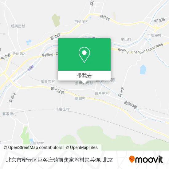 北京市密云区巨各庄镇前焦家坞村民兵连地图