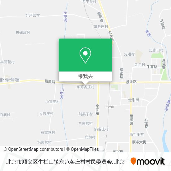 北京市顺义区牛栏山镇东范各庄村村民委员会地图