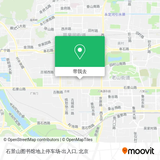 石景山图书馆地上停车场-出入口地图