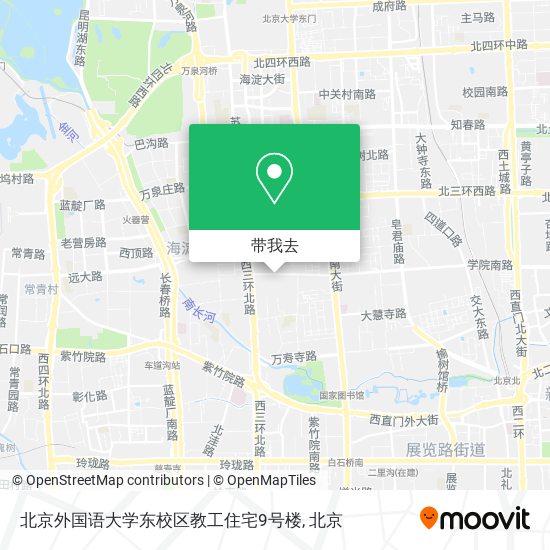 北京外国语大学东校区教工住宅9号楼地图