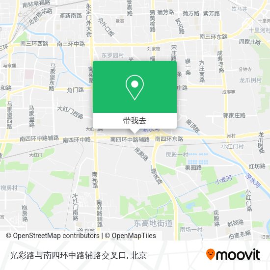 光彩路与南四环中路辅路交叉口地图