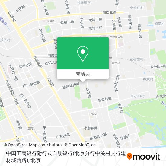 中国工商银行附行式自助银行(北京分行中关村支行建材城西路)地图