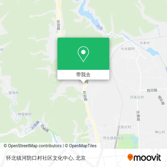 怀北镇河防口村社区文化中心地图