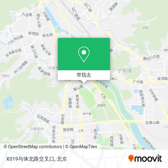 X019与体北路交叉口地图
