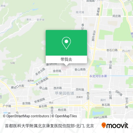 首都医科大学附属北京康复医院住院部-北门地图