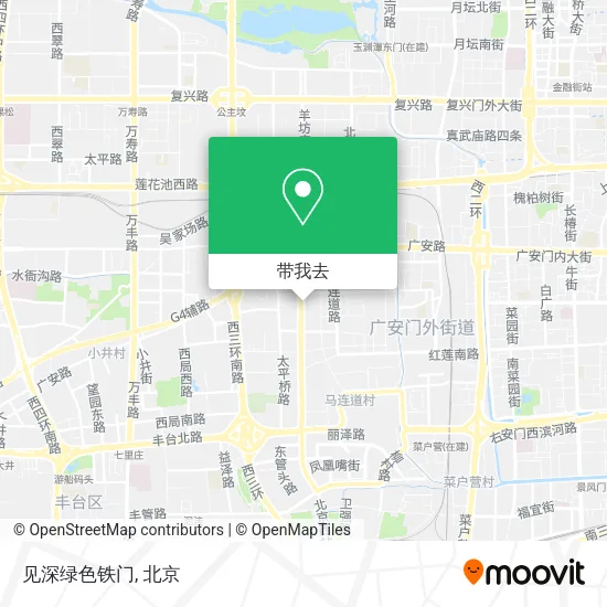 见深绿色铁门地图