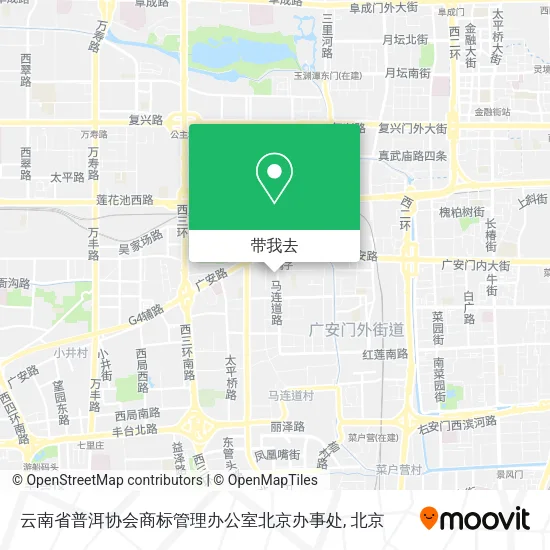 云南省普洱协会商标管理办公室北京办事处地图