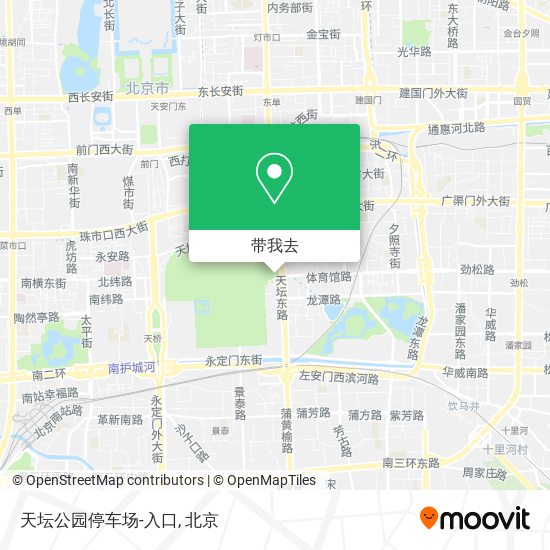 天坛公园停车场-入口地图