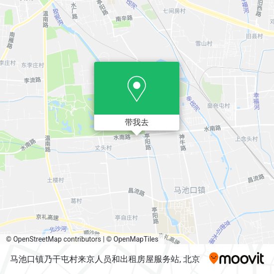 马池口镇乃干屯村来京人员和出租房屋服务站地图