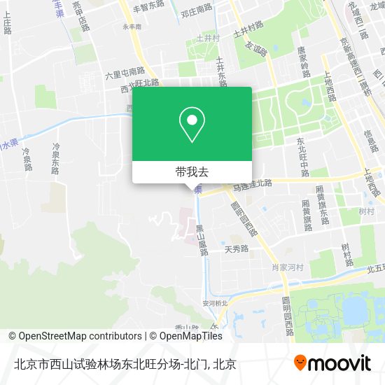 北京市西山试验林场东北旺分场-北门地图