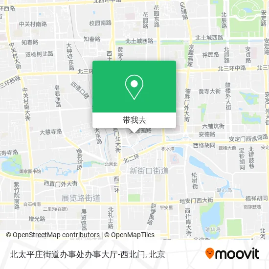 北太平庄街道办事处办事大厅-西北门地图