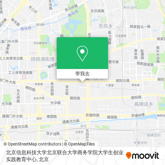 北京信息科技大学北京联合大学商务学院大学生创业实践教育中心地图
