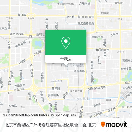 北京市西城区广外街道红莲南里社区联合工会地图