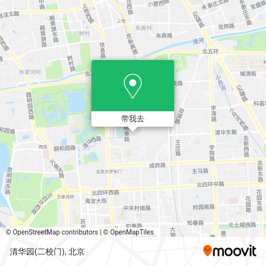 清华园(二校门)地图