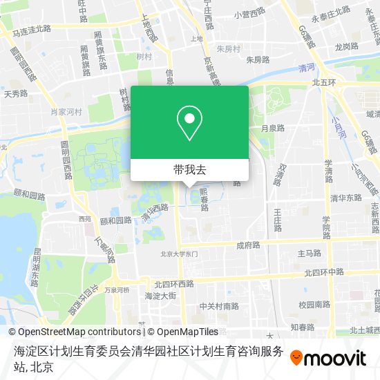 海淀区计划生育委员会清华园社区计划生育咨询服务站地图