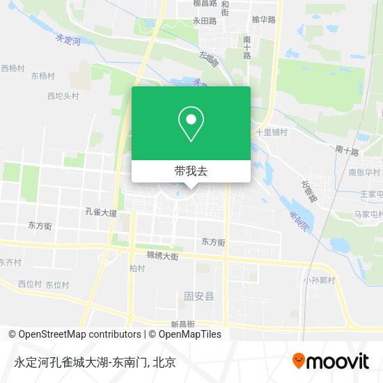 永定河孔雀城大湖-东南门地图