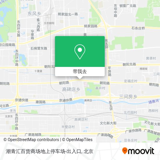 潮青汇百货商场地上停车场-出入口地图
