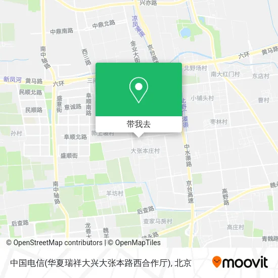 中国电信(华夏瑞祥大兴大张本路西合作厅)地图