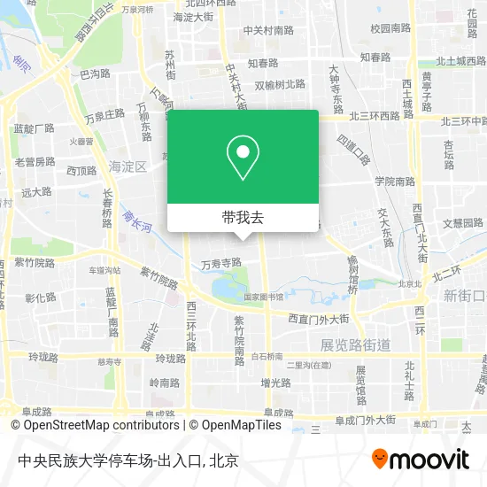 中央民族大学停车场-出入口地图