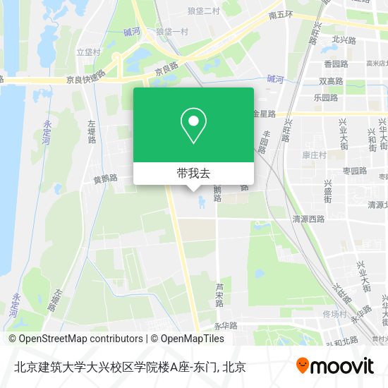 北京建筑大学大兴校区学院楼A座-东门地图