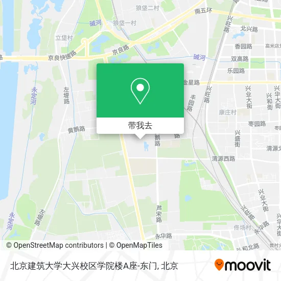 北京建筑大学大兴校区学院楼A座-东门地图