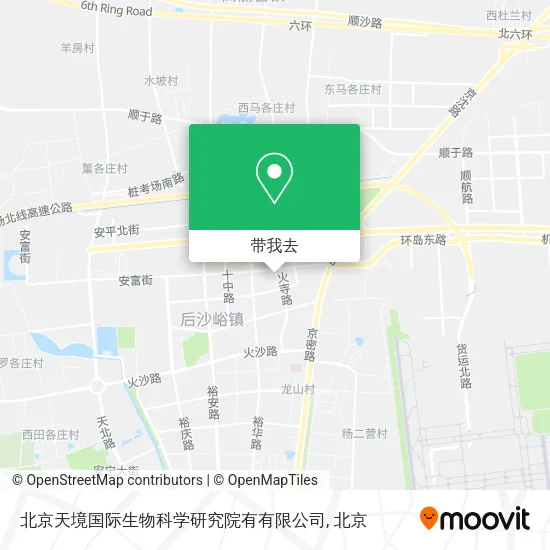 北京天境国际生物科学研究院有有限公司地图